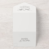 クラシックス伝統的クリプトワーディングB&Wキンセアニラ オールインワン招待状 (外側)