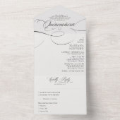 クラシックス伝統的クリプトワーディングB&Wキンセアニラ オールインワン招待状 (内側)