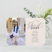 クラシックス淡い色のクリプト写真卒業 案内状 (スタンド正面)