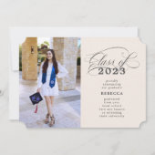 クラシックス淡い色のクリプト写真卒業 案内状 (正面)