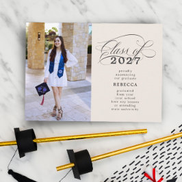 クラシックス淡い色のクリプト写真卒業 案内状