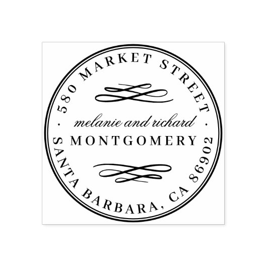 クラシックス結婚ワーズ名ラウンド差出人住所 ラバースタンプ (インプリント)