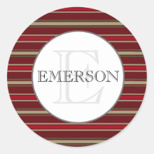 クラシックズストライプブルガンディレッドタンホワイトカスタム