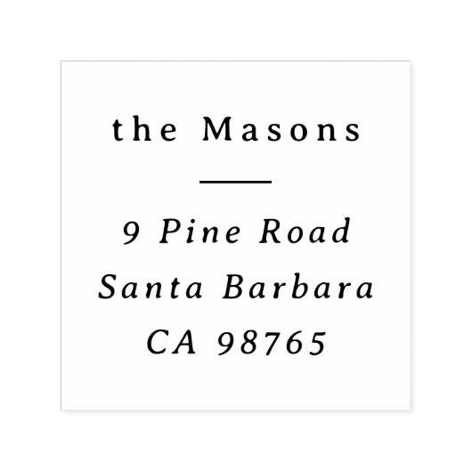 クラシックセリフタイポグラフィエレガント差出人住所 セルフインキングスタンプ (デザイン)