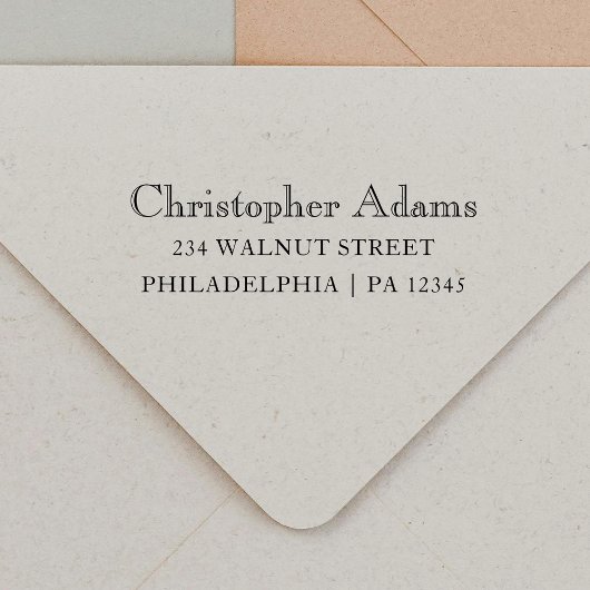 クラシックセリフタイポグラフィ差出人住所 セルフインキングスタンプ