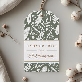 クラシックセージクリスマスデッズハッピーホリデー ギフトタグ