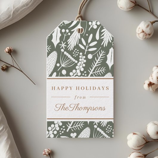 クラシックセージクリスマスデッズハッピーホリデー ギフトタグ