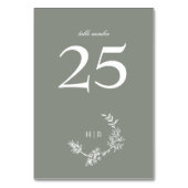 クラシックセージグリーンフローラリースモノグラム テーブルナンバー (正面)