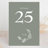 クラシックセージグリーンフローラリースモノグラム テーブルナンバー