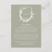 クラシックセージグリーンホワイトフローラヴィンテージクレスト エンクロージャーカード (正面)
