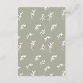 クラシックセージグリーンホワイトフローラヴィンテージクレスト エンクロージャーカード (裏面)