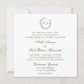 クラシックセージグリーンリース結婚式招待状 招待状 (正面)