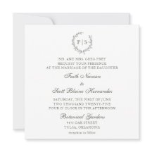 クラシックセージグリーンリース結婚式招待状