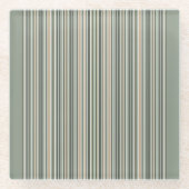 クラシックセージストライプズ ガラスコースター (正面)