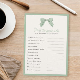 クラシックセージボウゲストシャワーゲームカードを見つける 招待状