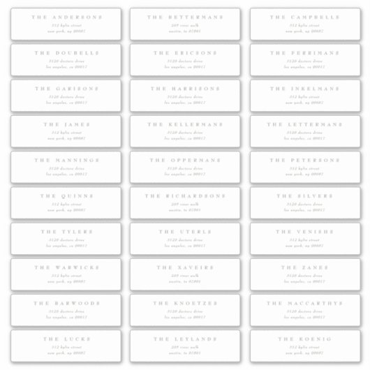 クラシックセージ結婚グリーン個人アドレス シール (正面)