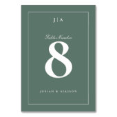 クラシックセージ結婚グリーン テーブルナンバー (裏面)