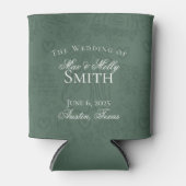 クラシックセージ緑の手描きスケッチ結婚式の引き出物 缶クーラー (正面)