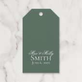 クラシックセージ緑の結婚手描きスケッチ ギフトタグ (裏面)