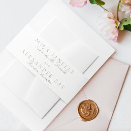 クラシックセージ緑フォーマル結婚書道 招待状ベリーバンド