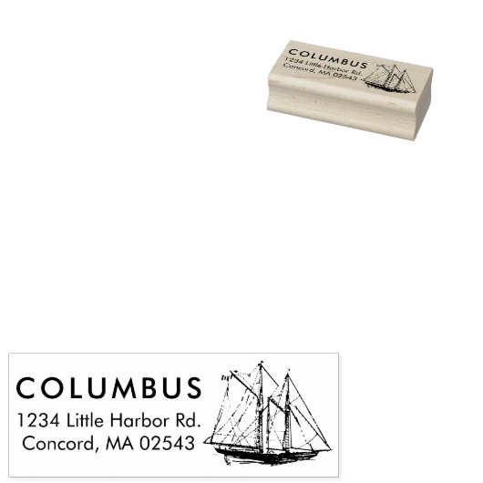 クラシックセーリングザシーシップ差出人住所 ラバースタンプ (押印)