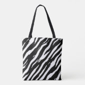 クラシックゼブラ印刷ストライプファッションパターン トートバッグ (裏面)