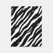 クラシックゼブラ印刷ストライプファッションパターン フリースブランケット (正面)