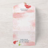 クラシックゼラニウムガーデンフラワーズウォーター色 オールインワン招待状 (外側)