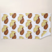 クラシックソウルフードフライドチキン&ワッフルダイナー ビーチタオル (正面)