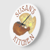 クラシックソウルフードフライドチキン&ワッフルダイナー ラージ壁時計 (傾斜)