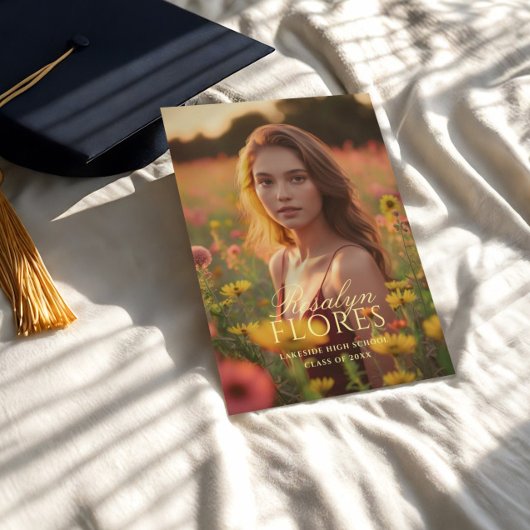 クラシックソフトイエロー書道の卒業 招待状