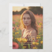 クラシックソフトイエロー書道の卒業 案内状 (正面)