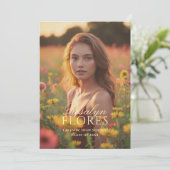 クラシックソフトイエロー書道の卒業 案内状 (スタンド正面)