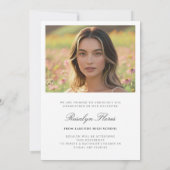 クラシックソフトイエロー書道の卒業 案内状 (裏面)