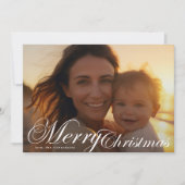 クラシックタイポグラフィエレガント写真メリークリスマス シーズンカード (正面)