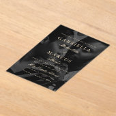 クラシックタイポグラフィオーバーレイ結婚写真 アクリル招待状 (レイダウン)