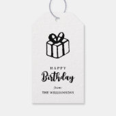 クラシックタイポグラフィシンプルハッピーバースデーグリーティング ギフトタグ (裏面)