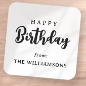 クラシックタイポグラフィシンプルハッピーバースデーグリーティング スクエアシール