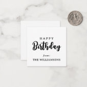 クラシックタイポグラフィシンプルハッピーバースデーグリーティング ノートカード (正面/裏面インサイチュ)