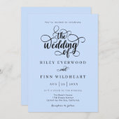 クラシックタイポグラフィスクリプト結婚式招待状 招待状 (正面/裏面)