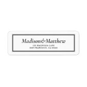 クラシックタイポグラフィフレーム結婚差出人住所 ラベル (正面)