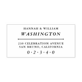 クラシックタイポグラフィ結婚の名前と差出人住所 ラバースタンプ