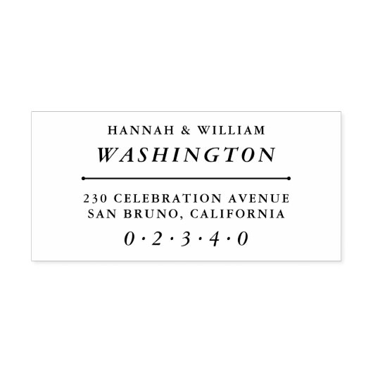クラシックタイポグラフィ結婚の名前と差出人住所 ラバースタンプ (インプリント)