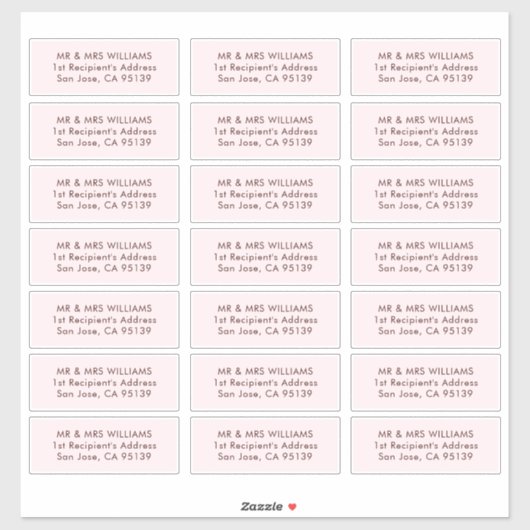 クラシックタイポグラフィ結婚ズゲスト住所 シール (シート)