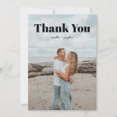 クラシックタイポグラフィ2フォト結婚ズ サンキューカード (正面)