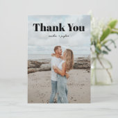 クラシックタイポグラフィ2フォト結婚ズ サンキューカード (スタンド正面)