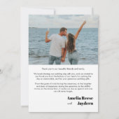 クラシックタイポグラフィ2フォト結婚ズ サンキューカード (裏面)