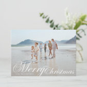 クラシックタイポグラフィ5エレガント写真メリークリスマス シーズンカード (スタンド正面)