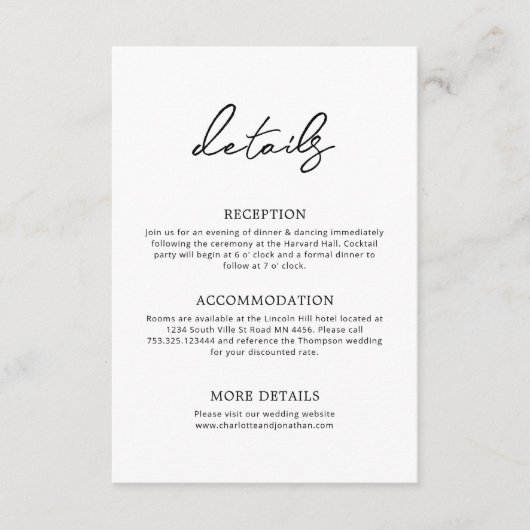 クラシックタイポグラフィ エンクロージャーカード (正面)