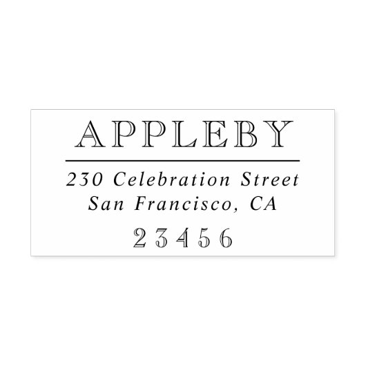 クラシックタイポグラフィ |家族の名前と差出人住所 ラバースタンプ (インプリント)